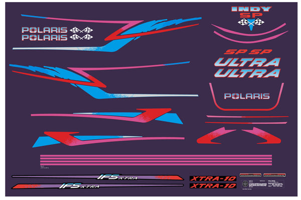 Polaris 1997 Ultra SP (Magenta & Blue) Decal Kit