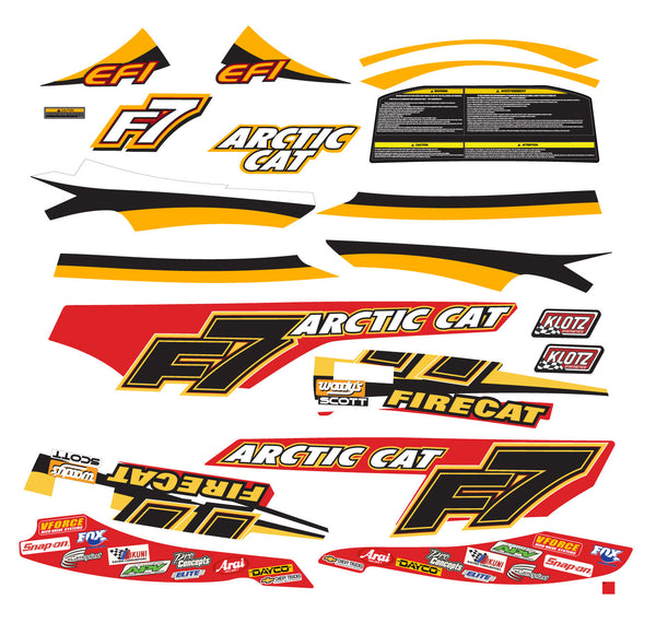 2003 Arctic Cat F7 Red Version Decal Kit