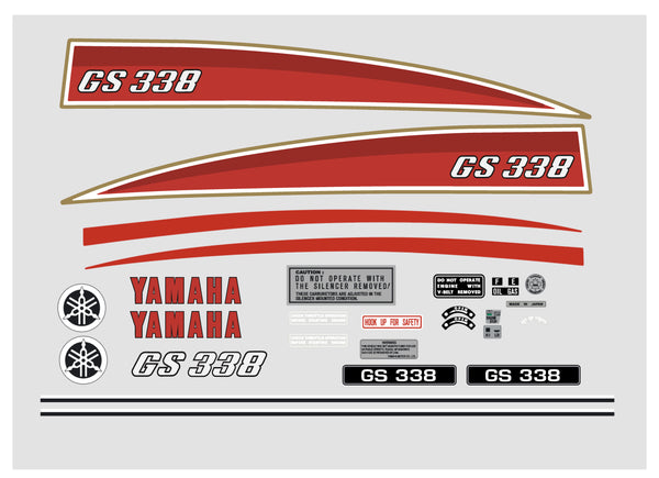 1975 Yamaha GS 338 Decal Set