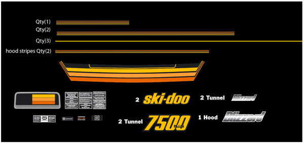 1979 Ski-Doo Blizzard 7500 Plus Decal Set