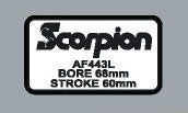 1981 Scorpion Sidewinder Bore & Stroke Decal